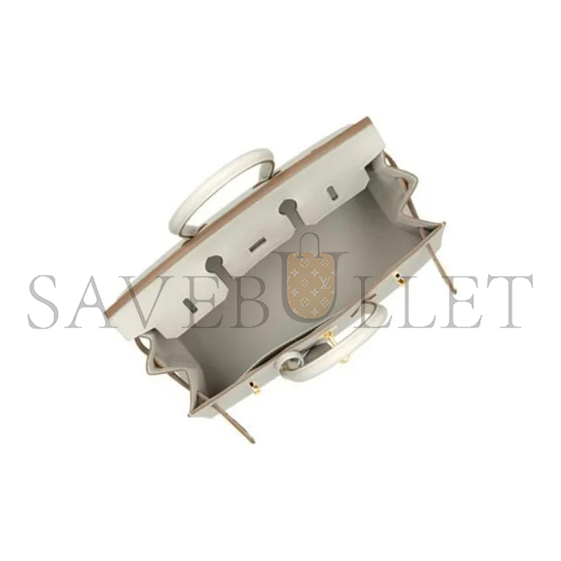 HERMES BIRKIN 25 SELLIER EPSOM CRAIE GOLD HARDWARE H079234VCC10 (25*20*13cm)